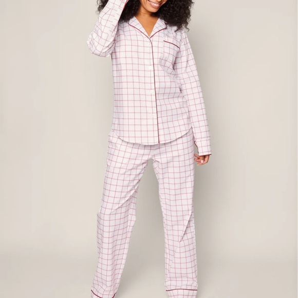 Women's Twill Pajama Set in Garnet Tattersall  LARGE - Picture 2 of 7